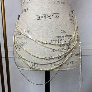 Ungaro Fever  Multi-Layered Silver Pear Chain Belt w.Pins Vintage 80th w.Logo